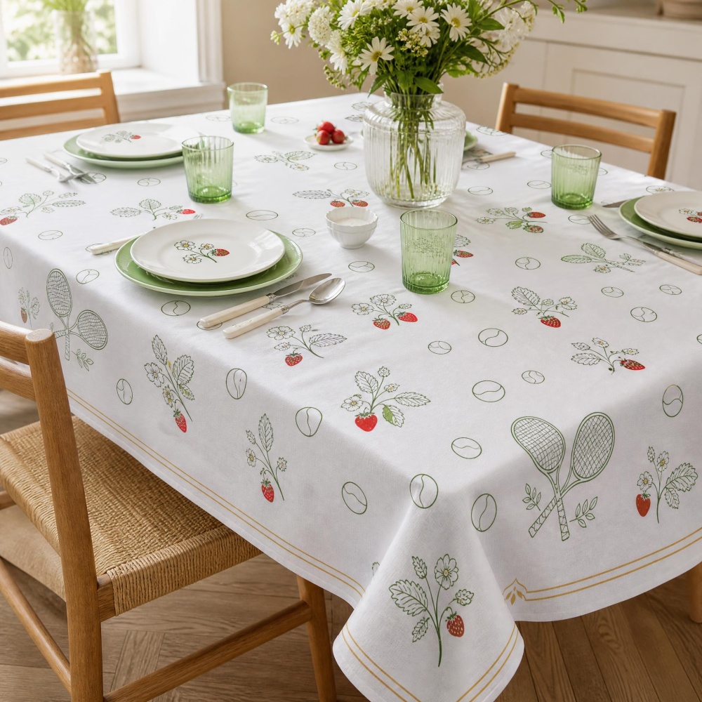 Table Tennis News Today - Mantel con estampado de fresa y