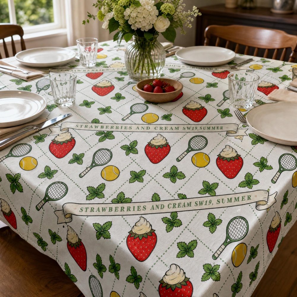 Table Tennis News Today - Mantel vintage con estampado de raqueta