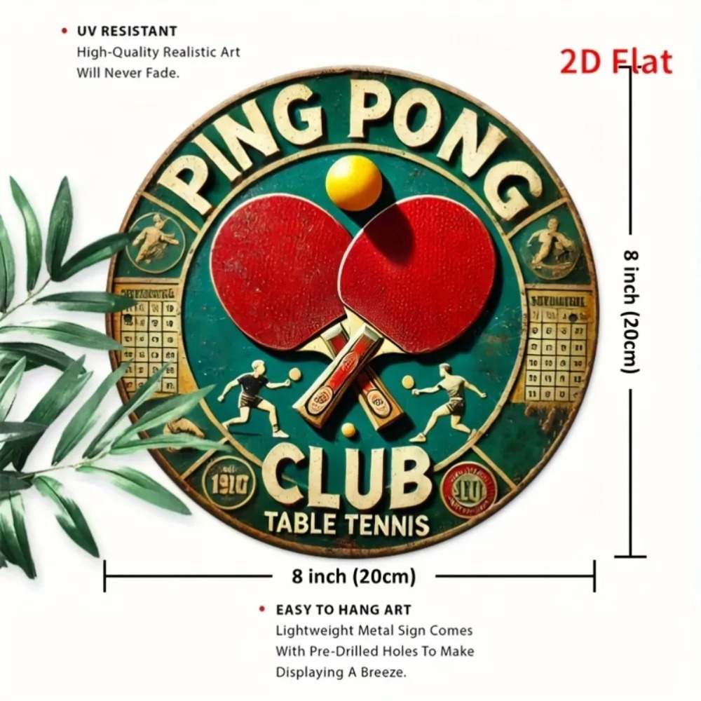 Letrero Metálico Redondo 2D Vi - Table Tennis History reseña y precio
